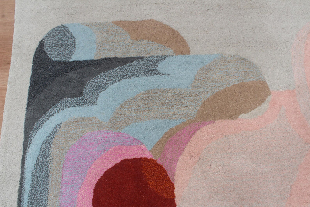 Modern Abstract Wool Area Rug | Hand-Tufted Designer Living Room Carpet | Custom Size High-Traffic Accent Rug