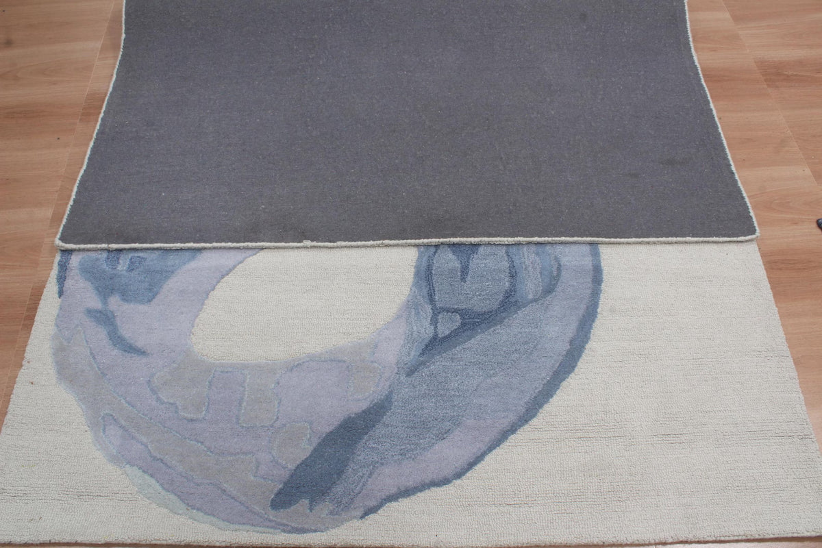 Blue & lavender Wool Hand Tufted Modern Abstract Area Rug – High Traffic Durable Designer Floor Decor, custom size rug
