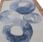 Blue & lavender Wool Hand Tufted Modern Abstract Area Rug – High Traffic Durable Designer Floor Decor, custom size rug