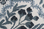 Hand-Tufted Botanical Floral Wool Area Rug | Custom Size High-Traffic Floor Covering, Blue white floral carpet