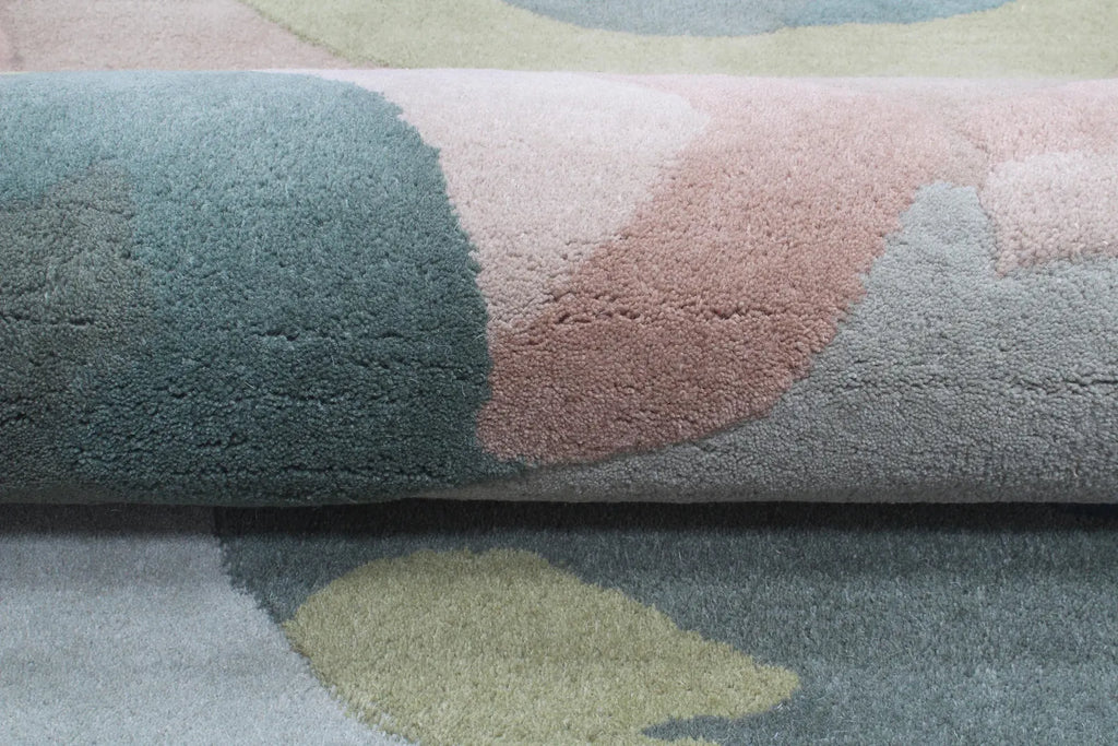 landscape Inspired Modern Abstract Wool Area Rug | Hand-Tufted High-Traffic Floor Covering | Custom Size carpet