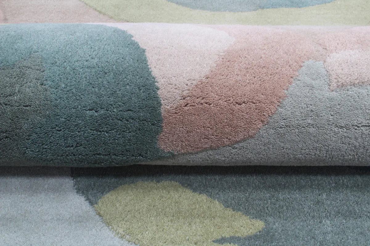 landscape Inspired Modern Abstract Wool Area Rug | Hand-Tufted High-Traffic Floor Covering | Custom Size carpet
