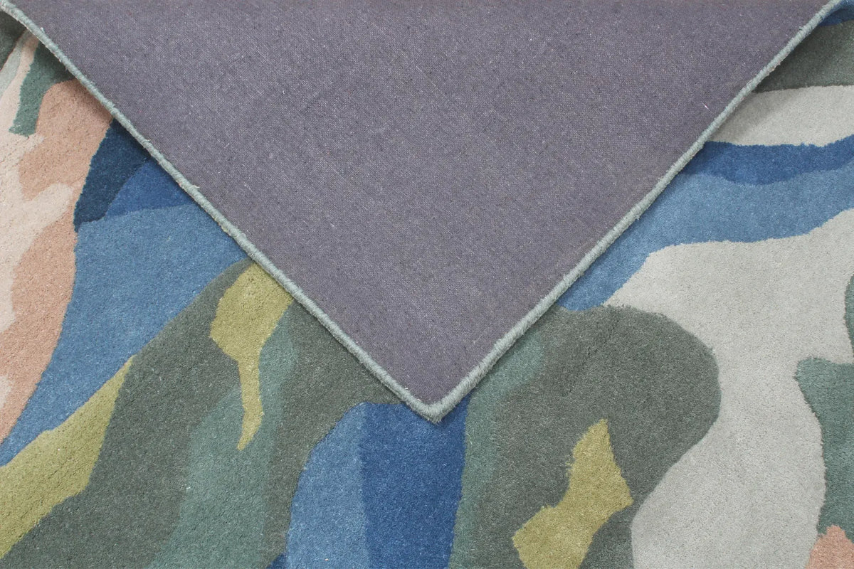 landscape Inspired Modern Abstract Wool Area Rug | Hand-Tufted High-Traffic Floor Covering | Custom Size carpet