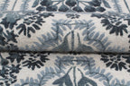 Hand-Tufted Botanical Floral Wool Area Rug | Custom Size High-Traffic Floor Covering, Blue white floral carpet
