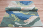 landscape Inspired Modern Abstract Wool Area Rug | Hand-Tufted High-Traffic Floor Covering | Custom Size carpet