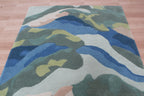 landscape Inspired Modern Abstract Wool Area Rug | Hand-Tufted High-Traffic Floor Covering | Custom Size carpet