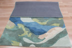 landscape Inspired Modern Abstract Wool Area Rug | Hand-Tufted High-Traffic Floor Covering | Custom Size carpet