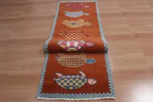 Hand-Knotted Wool Brown Turtle Runner Rug | Custom Size Hallway & Entryway Runner | Artisan Crafted (Copy)