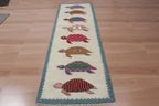 Hand-Knotted Wool Turtle Runner Rug | Custom Size Hallway & Entryway Runner | Artisan Crafted