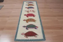 Hand-Knotted Wool Turtle Runner Rug | Custom Size Hallway & Entryway Runner | Artisan Crafted