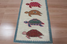 Hand-Knotted Wool Turtle Runner Rug | Custom Size Hallway & Entryway Runner | Artisan Crafted