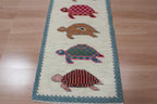 Hand-Knotted Wool Turtle Runner Rug | Custom Size Hallway & Entryway Runner | Artisan Crafted