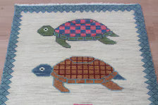 Hand-Knotted Wool Turtle Runner Rug | Custom Size Hallway & Entryway Runner | Artisan Crafted
