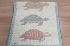 Hand-Knotted Wool Turtle Runner Rug | Custom Size Hallway & Entryway Runner | Artisan Crafted