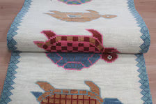 Hand-Knotted Wool Turtle Runner Rug | Custom Size Hallway & Entryway Runner | Artisan Crafted