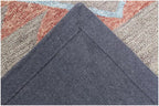Hand Tufted 5X8  8X10  Brown Rust wool Geometric handmade rug for living room, bedroom and dining room