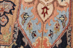 Hand Knotted Wool Heriz Serapi Rug - Red Navy Blue Traditional Persian Area Rug