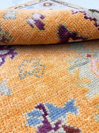 Gold & Amber Handmade Oushak Rug -Transitional Turkish Design