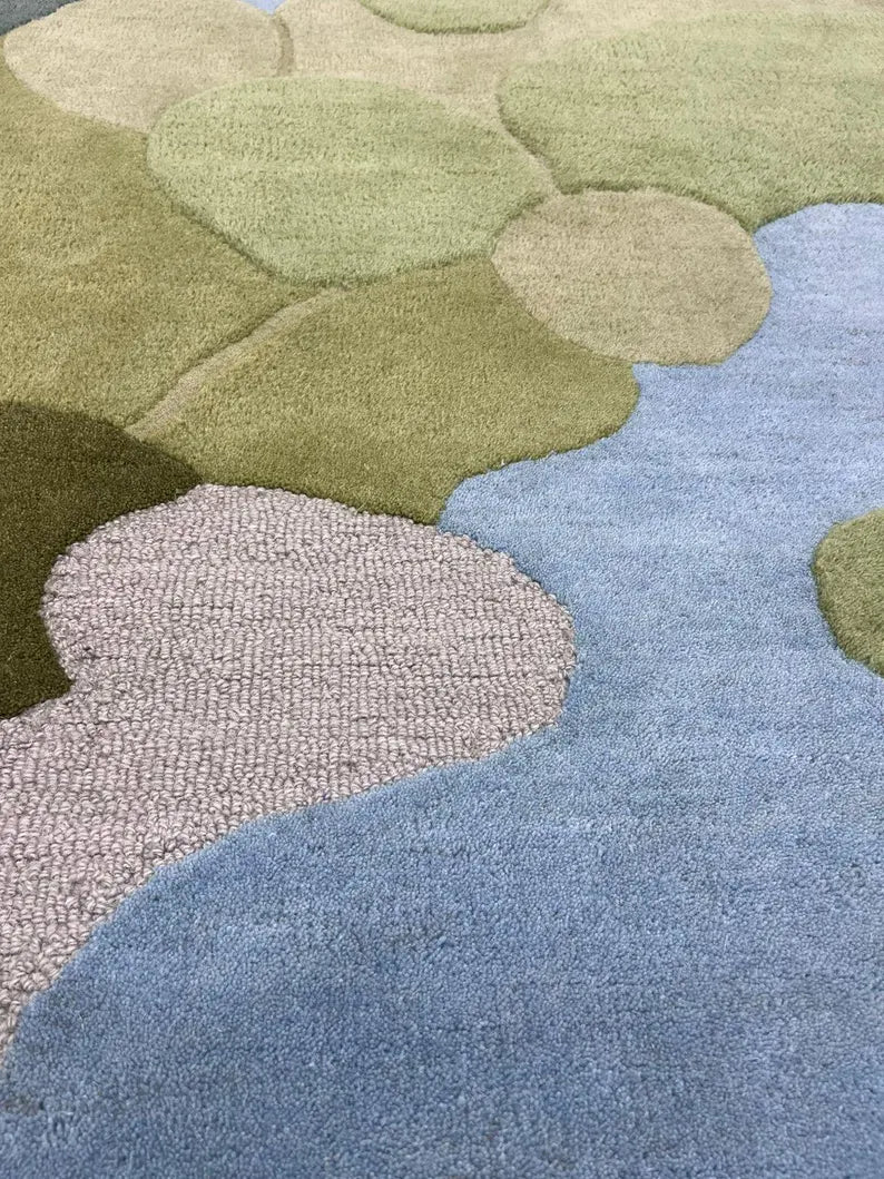 Hand Tufted Abstract Pebble Wool Area Rug