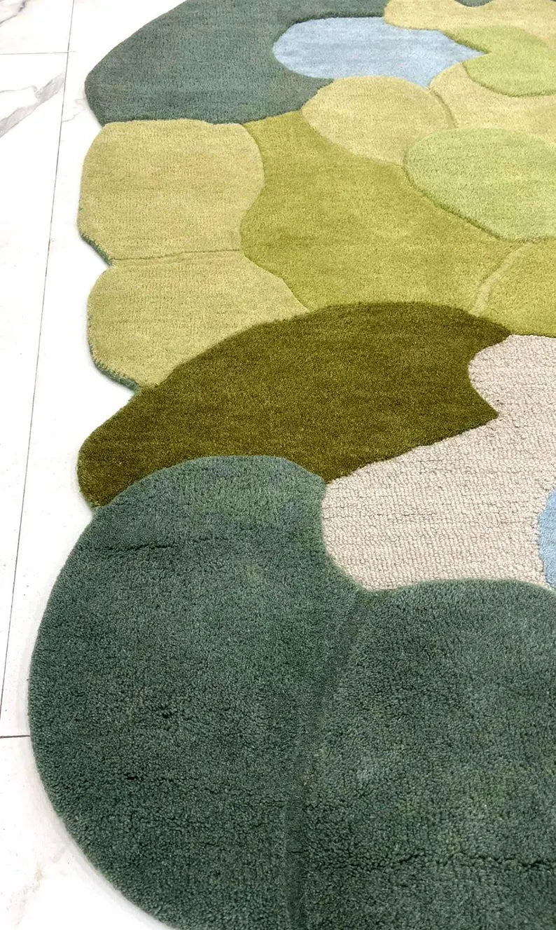 Hand Tufted Abstract Pebble Wool Area Rug
