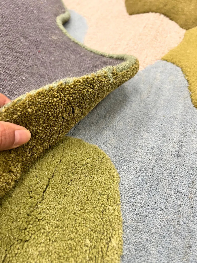 Hand Tufted Abstract Pebble Wool Area Rug