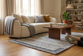 Hand Tufted 5X8 8X10 Grey Modern design rug for living room, minimalist rug
