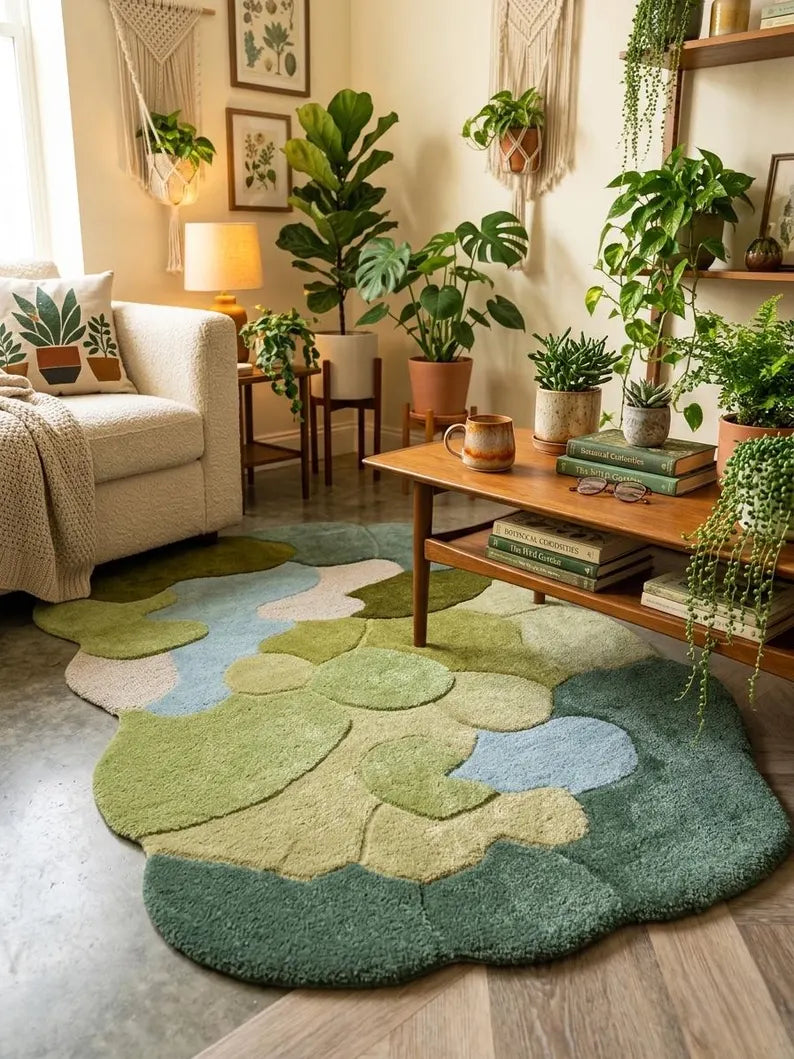 Hand Tufted Abstract Pebble Wool Area Rug