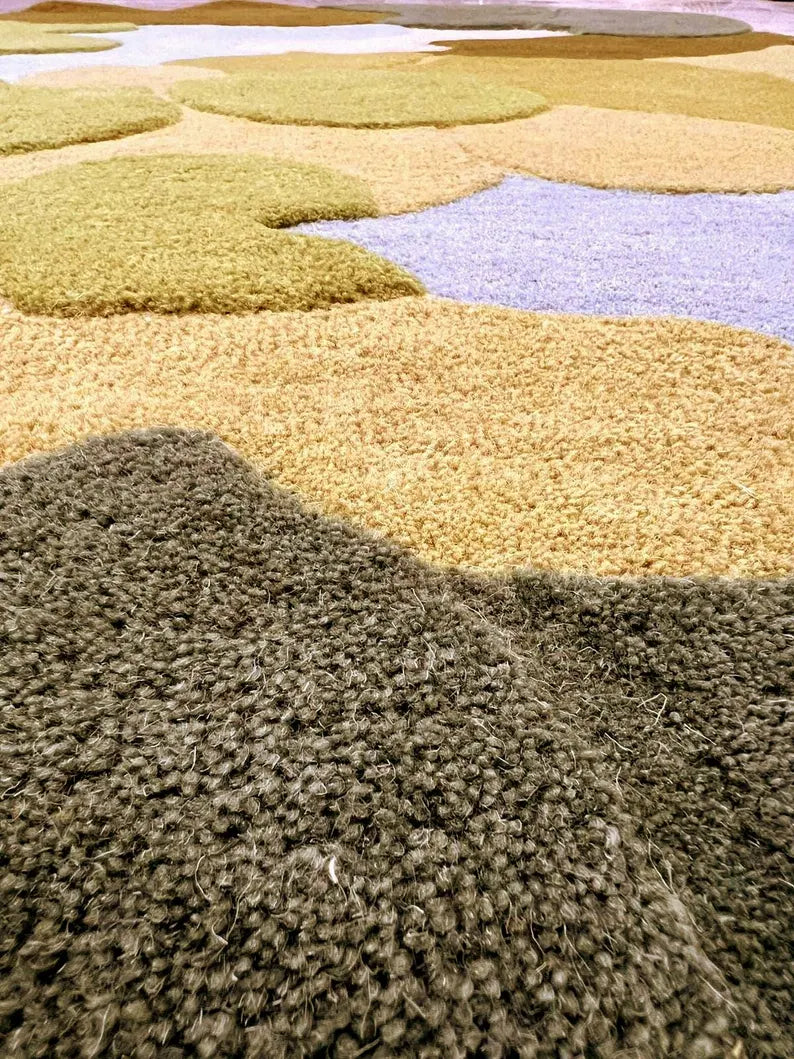 Hand Tufted Abstract Pebble Wool Area Rug