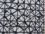 Hand Knotted Wool Blend Rug, Gray Charcoal Geometric Pattern, 8x10