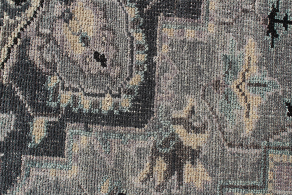 8x10 ft Hand-Knotted Serapi Wool Rug - Transitional Grey & Slate