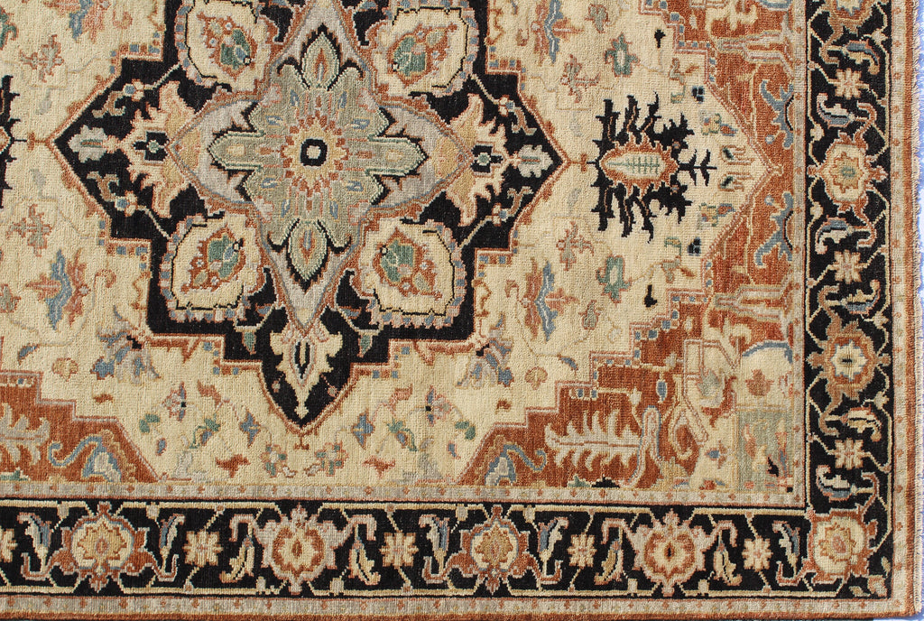 Hand-Knotted Serapi Design Wool Rug | 8x10 Traditional Persian Style