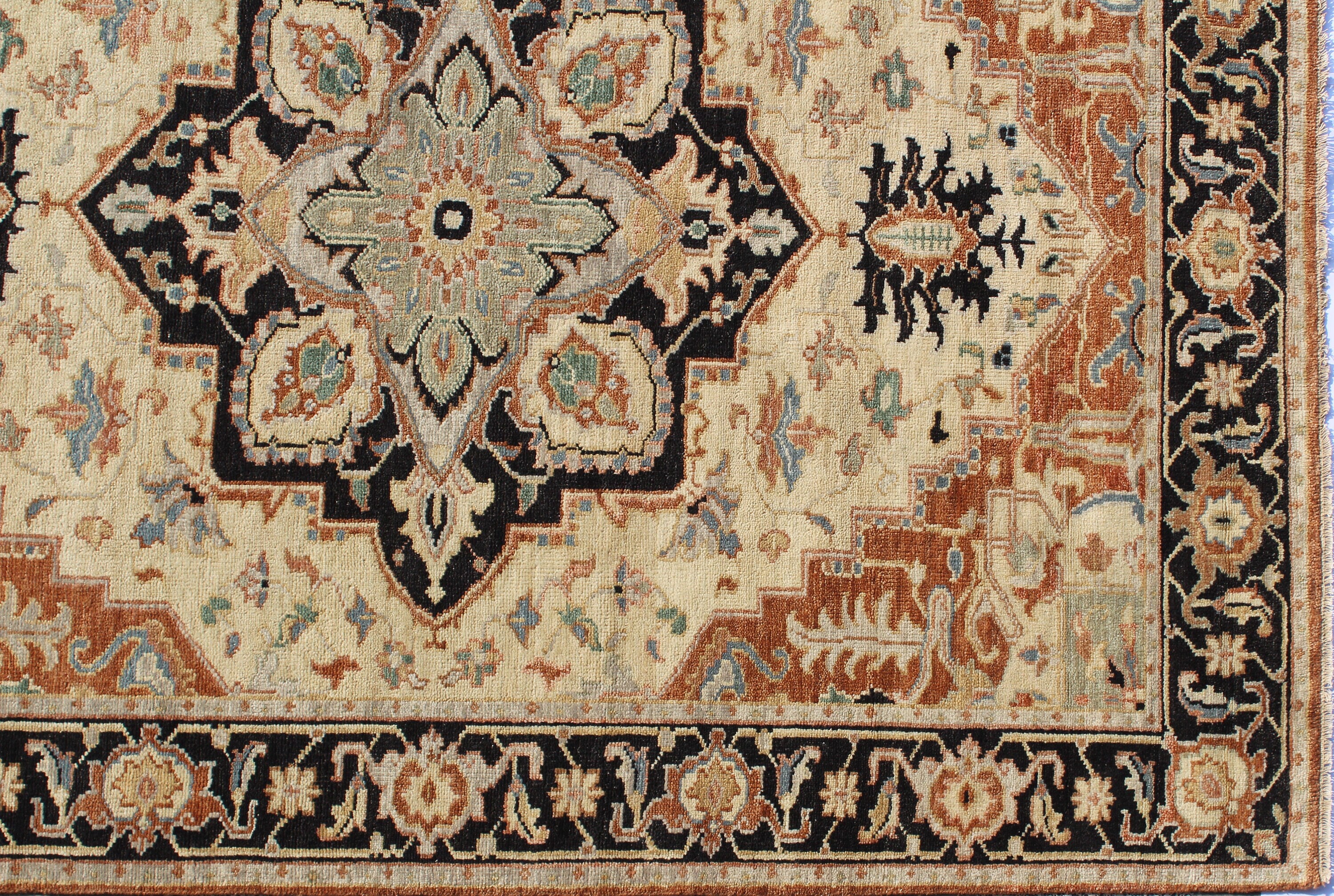 Hand-Knotted Serapi Design Wool Rug | 8x10 Traditional Persian Style