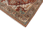 8x10 ft Hand-Knotted Oushak Style Wool Rug - Rust & Sage Heritage Medallion