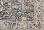 8X10 ft Hand Knotted Gray Beige Traditional Pattern Wool and Viscose Rug for living room