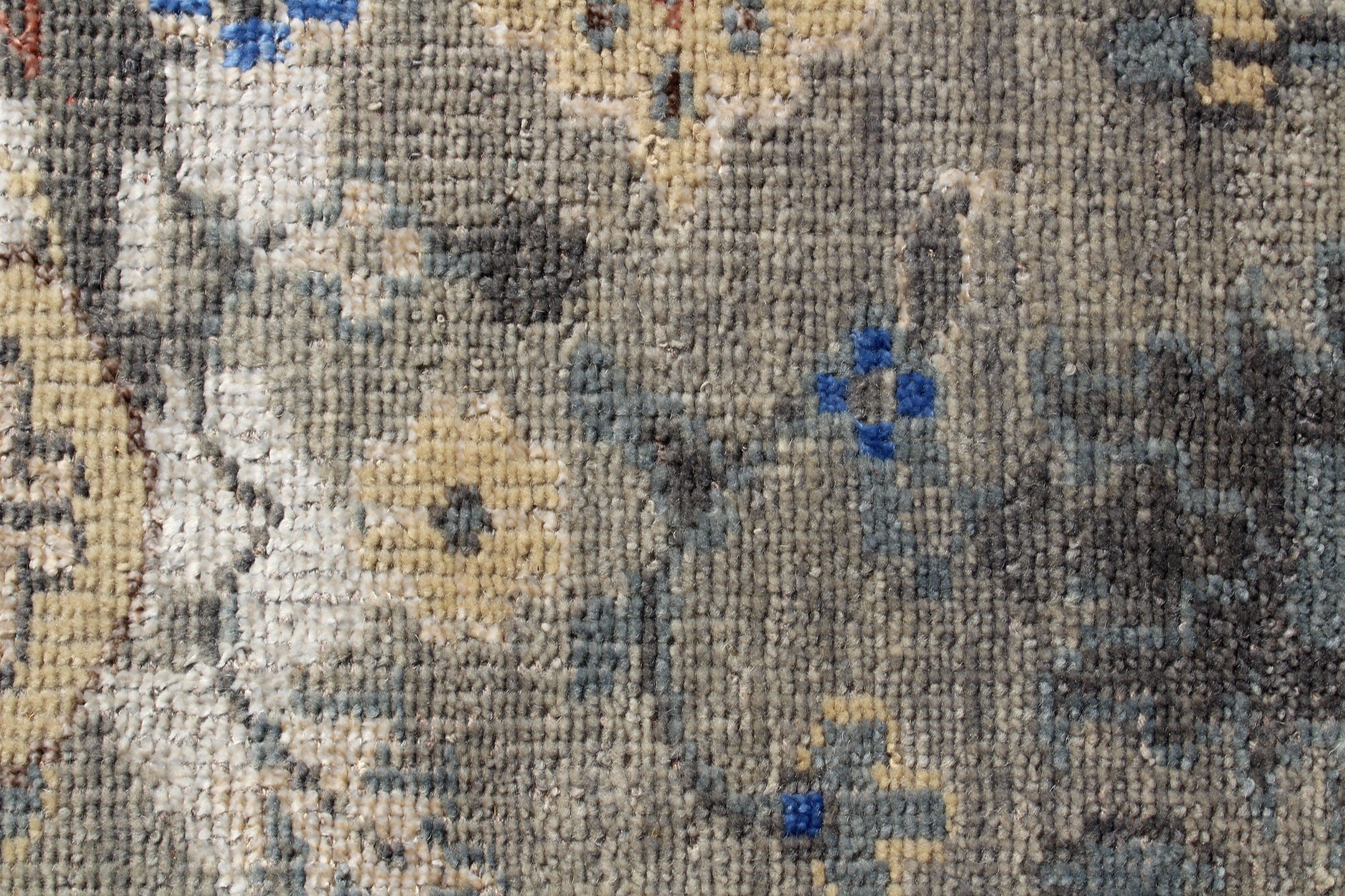 Hand Knotted 8x10 Wool and Bamboo Silk Rug, Gray Blue Transitional Design