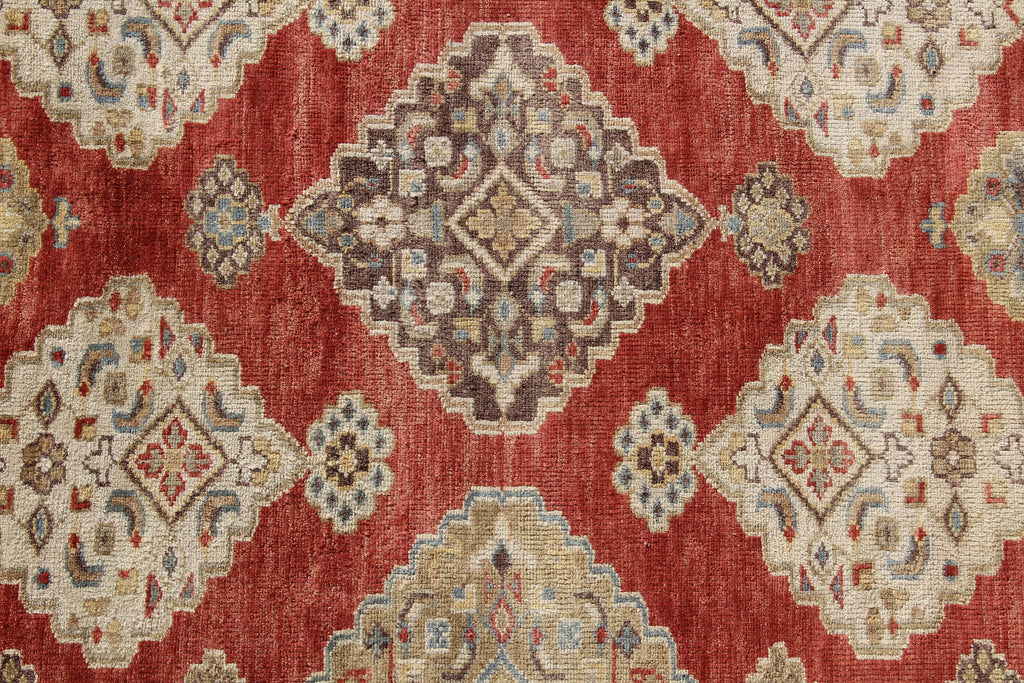 8x10 Hand-Knotted Rust & Beige Wool Rug | Traditional Oushak Style
