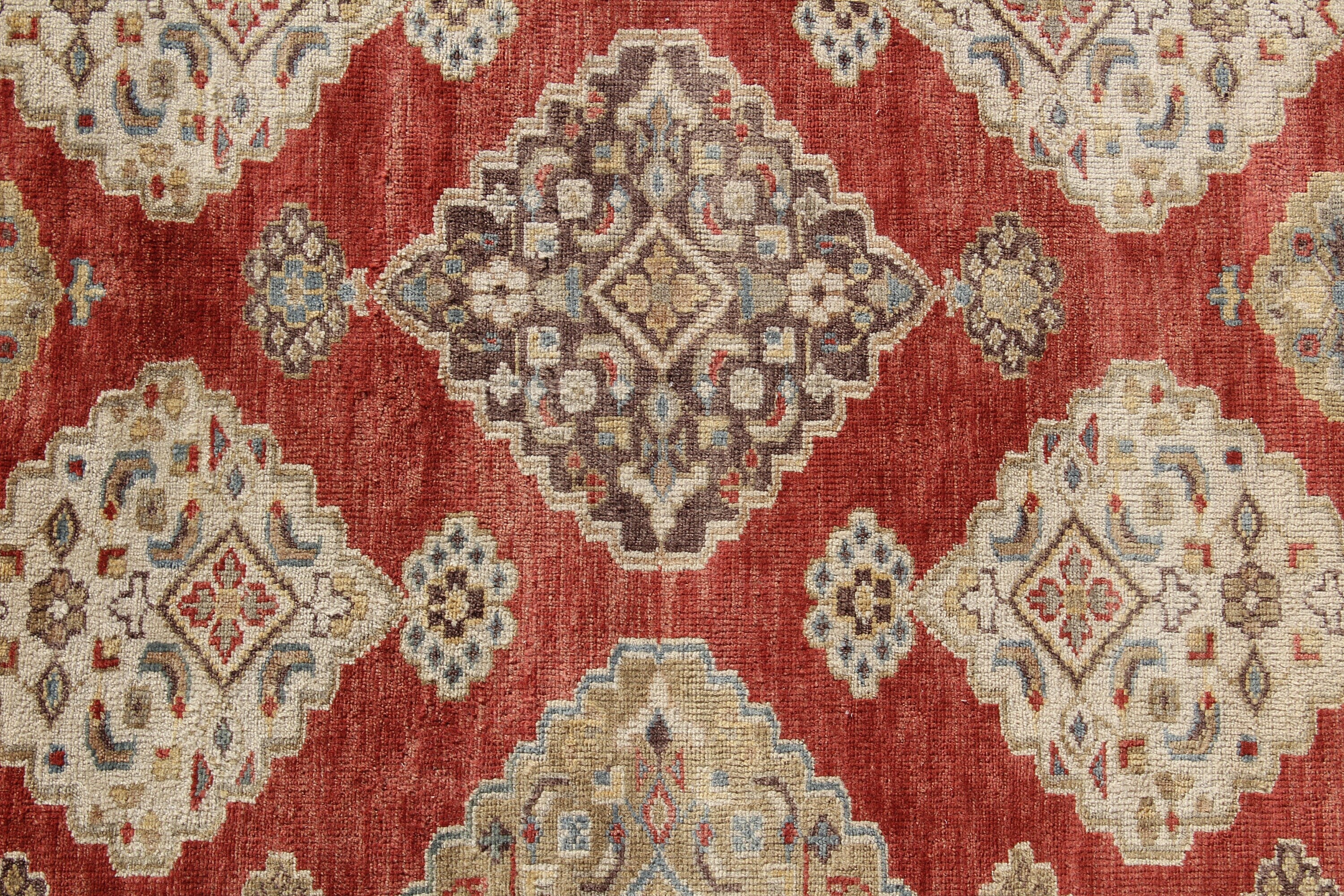 8x10 Hand-Knotted Rust & Beige Wool Rug | Traditional Oushak Style