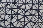 Hand Knotted Wool Blend Rug, Gray Charcoal Geometric Pattern, 8x10