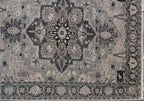 8x10 ft Hand-Knotted Serapi Wool Rug - Transitional Grey & Slate
