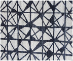 Hand Knotted Wool Blend Rug, Gray Charcoal Geometric Pattern, 8x10