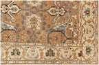 8x10 Hand-Knotted Wool Rug | Terracotta & Slate Blue Traditional Oushak