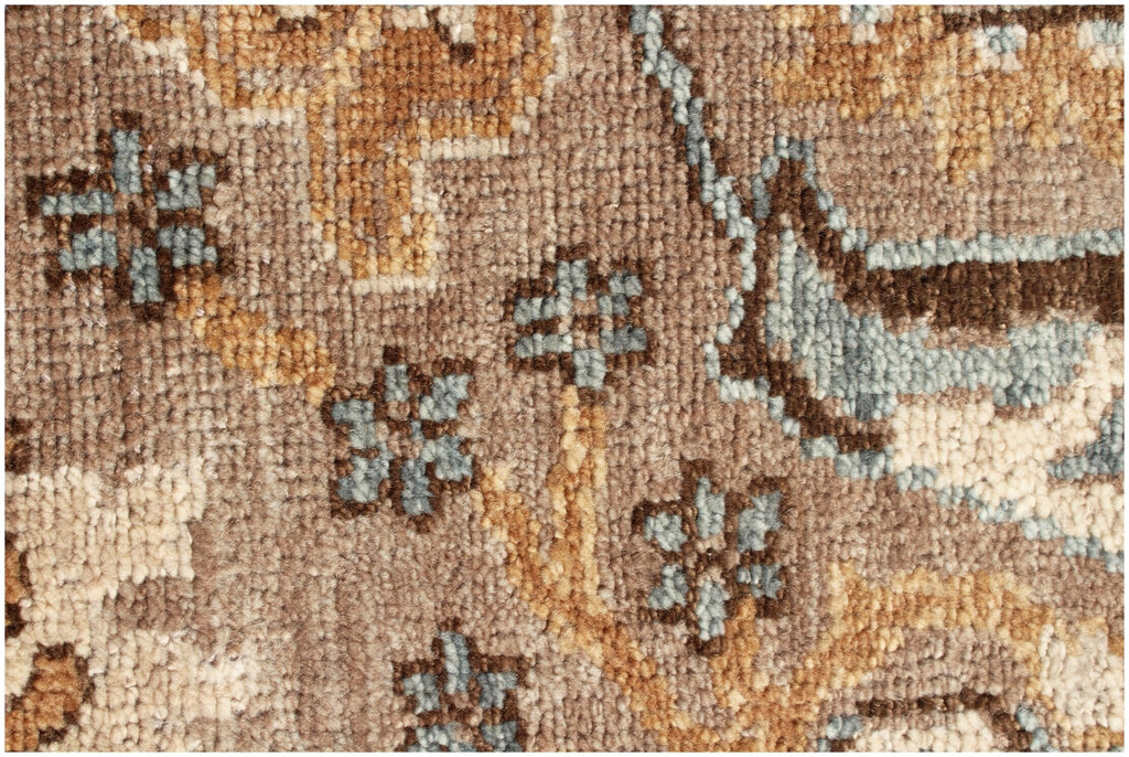 8x10 Hand-Knotted Wool Rug | Terracotta & Slate Blue Traditional Oushak