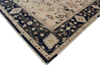 8x10 Hand-Knotted Wool Rug | Vintage Beige & Black Oushak Design