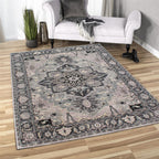 8x10 ft Hand-Knotted Serapi Wool Rug - Transitional Grey & Slate