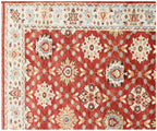 8x10 & 9x12 Hand-Knotted Wool Oushak Rug | Terracotta & Ivory Transitional Area Rug