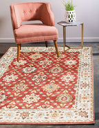 8x10 & 9x12 Hand-Knotted Wool Oushak Rug | Terracotta & Ivory Transitional Area Rug