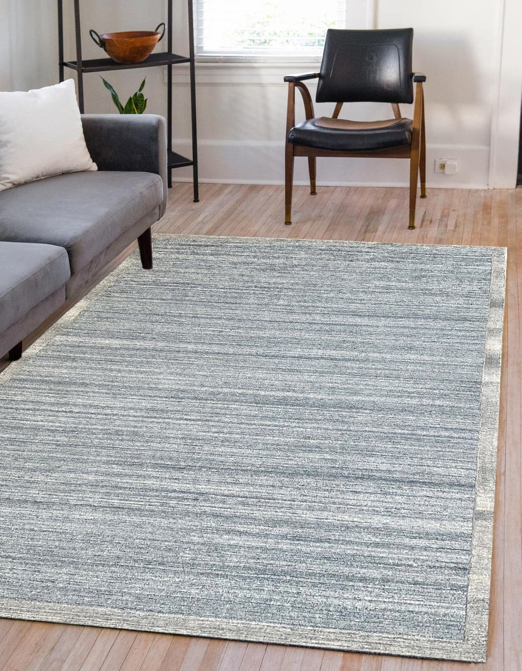5x8 ft and 8x10 ft Hand Tufted Silver Area Rug,  Modern Minimalist Design