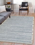 5x8 ft and 8x10 ft Hand Tufted Silver Area Rug,  Modern Minimalist Design