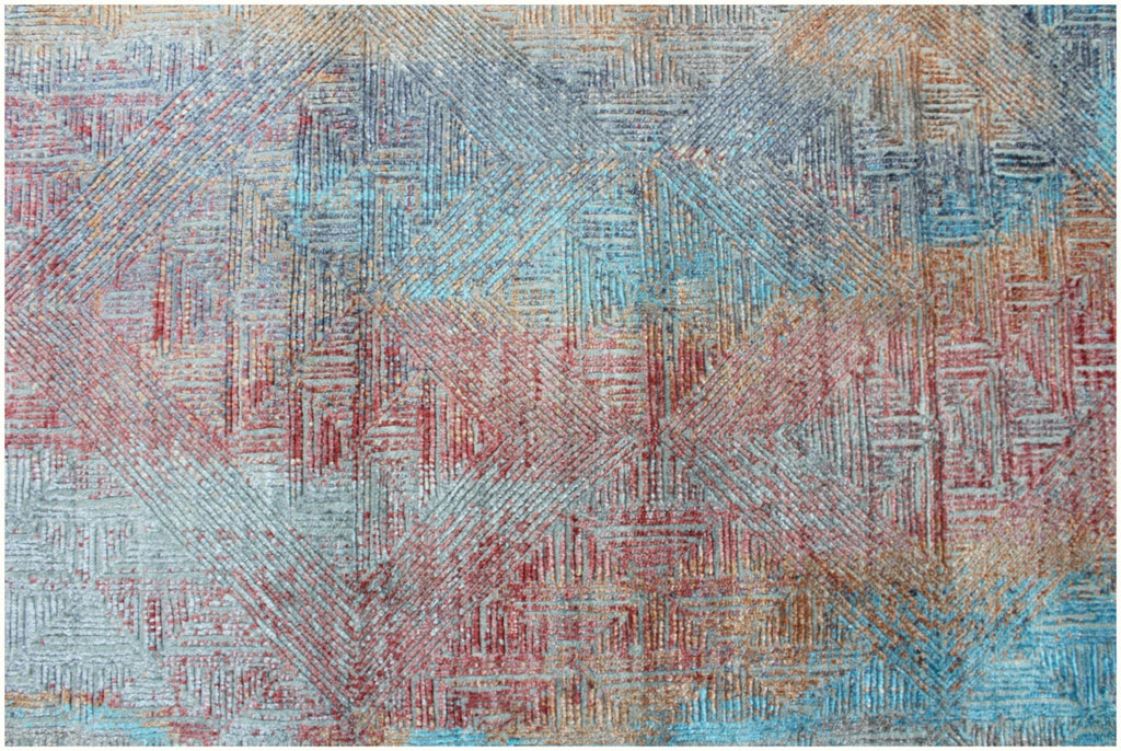 No tariff HANDKNOTTED 4X6 5X8 6X9 8X10 9X12  10X14 Charcoal Red Wool and Viscose Modern design Rug for living room, bedroom and dining room