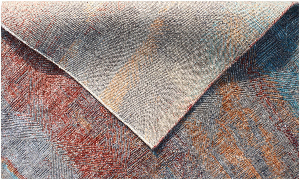 No tariff HANDKNOTTED 4X6 5X8 6X9 8X10 9X12  10X14 Charcoal Red Wool and Viscose Modern design Rug for living room, bedroom and dining room